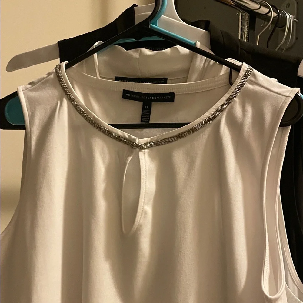 White House Black Market Women's Blouses - White and Black - Picture 6 of 12